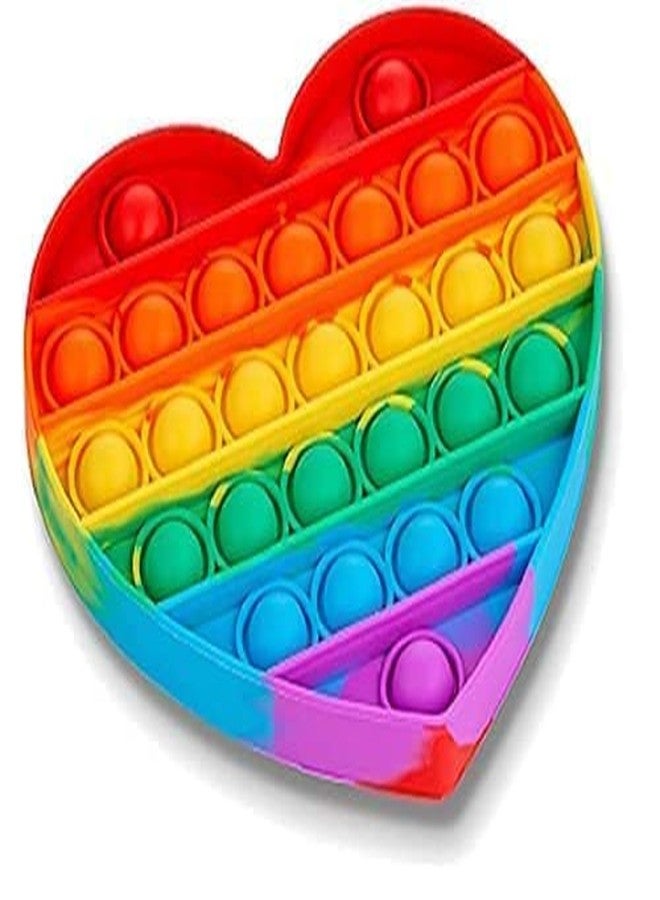 Peeplvalue POP It Fidget Toys for Kids,Push Pop Bubble Fidget,Unbreakable,Washable,Food Grade,Anti Stress Relief Sensory Autism Toys for Girls Boys Kids and Adults (Heart) - Image 2
