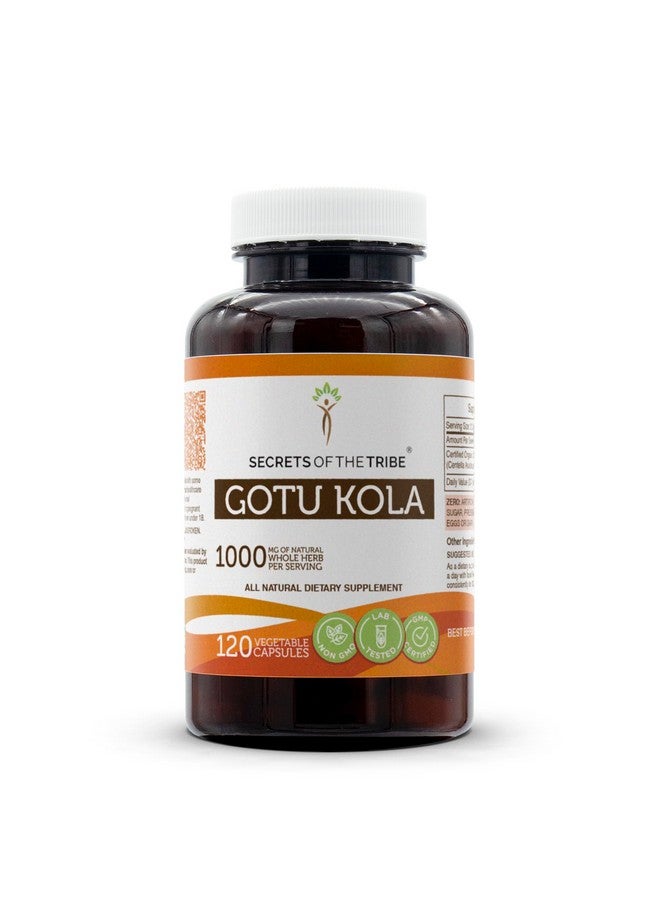 Secrets of the Tribe Gotu Kola 120 Capsules, 1000 mg, Gotu Kola (Centella Asiatica) Dried Herb (120 Capsules) - Image 1