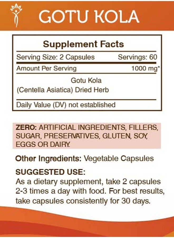 Secrets of the Tribe Gotu Kola 120 Capsules, 1000 mg, Gotu Kola (Centella Asiatica) Dried Herb (120 Capsules) - Image 3