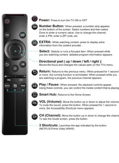 Generic Remote Control for All Samsung TV Frame Curved HDTV 4K 8K 3D Smart TVs with Buttons for Netflix Prime Video WWW  - Image 2