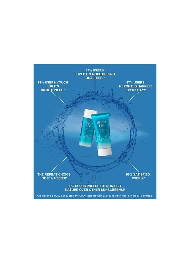 Biore Biore UV Aqua Rich Watery Essence Sunscreen Cream SPF 50+ PA++++, 70g,Pack of 3  - Image 3