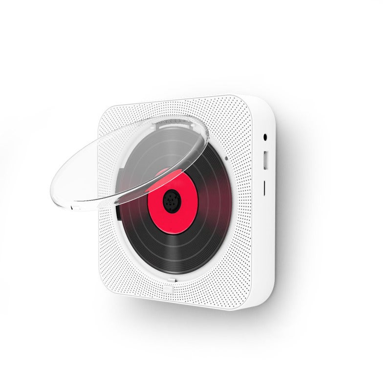 مشغل أقراص مضغوطة مع سماعة مدمجة وراديو FM وبلوتوث - مشغل موسيقى 6 في 1 - يدعم تشغيل CD وCD-R وCD-RW وCD-MP3 وCD-WMA وUSB وTF وAUX - جهاز تحكم عن بعد لاسلكي وشاشة LED للحائط والمكتب والمنزل والمكتب - Image 3