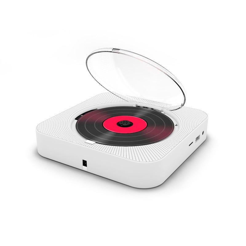 مشغل أقراص مضغوطة مع سماعة مدمجة وراديو FM وبلوتوث - مشغل موسيقى 6 في 1 - يدعم تشغيل CD وCD-R وCD-RW وCD-MP3 وCD-WMA وUSB وTF وAUX - جهاز تحكم عن بعد لاسلكي وشاشة LED للحائط والمكتب والمنزل والمكتب - Image 4