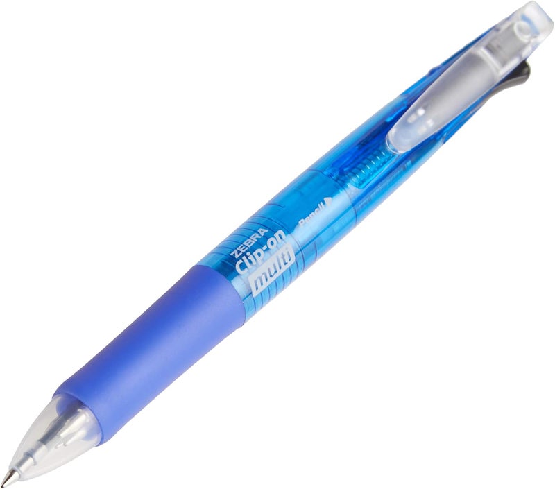 Zebra Technologies Zebra Clip-On Multifunctional Pen, Clear Blue Barrel (B4SA1-BL) - Image 1
