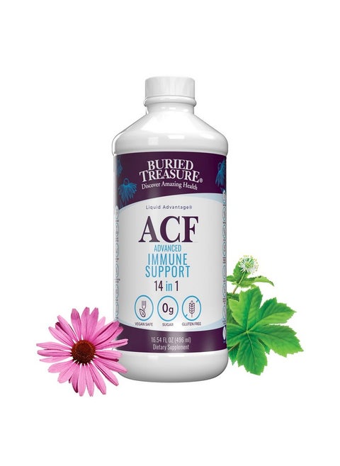 Acf Advanced Immune Support 16 Oz With Elderberry Echinacea And Herbal Blend For Immunity Boost Dietary Supplement