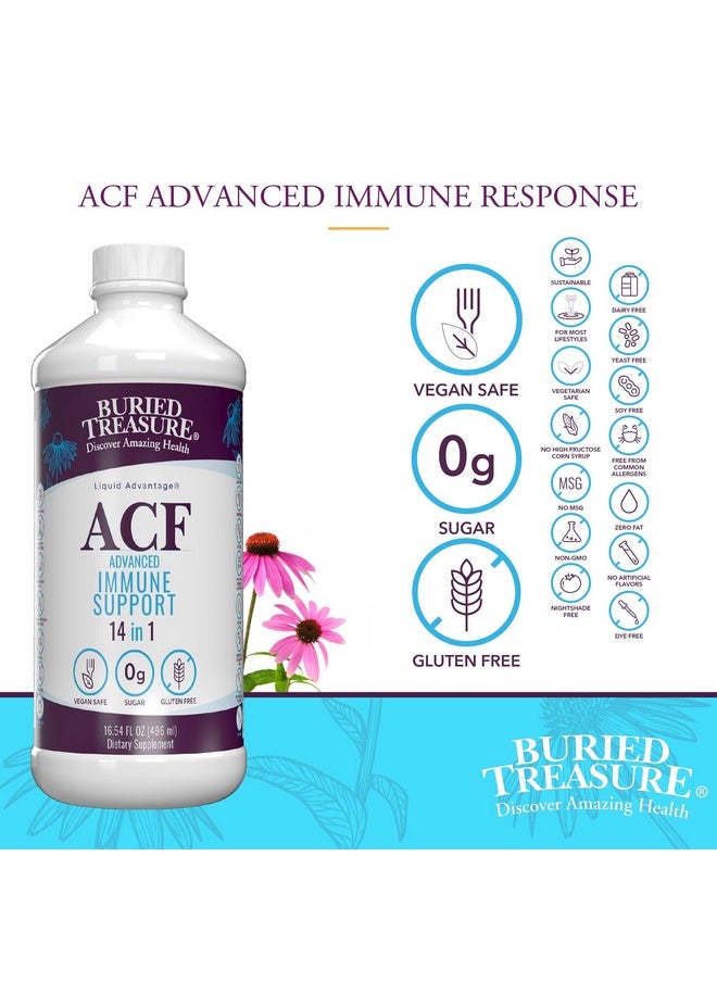 Acf Advanced Immune Support 16 Oz With Elderberry Echinacea And Herbal Blend For Immunity Boost Dietary Supplement