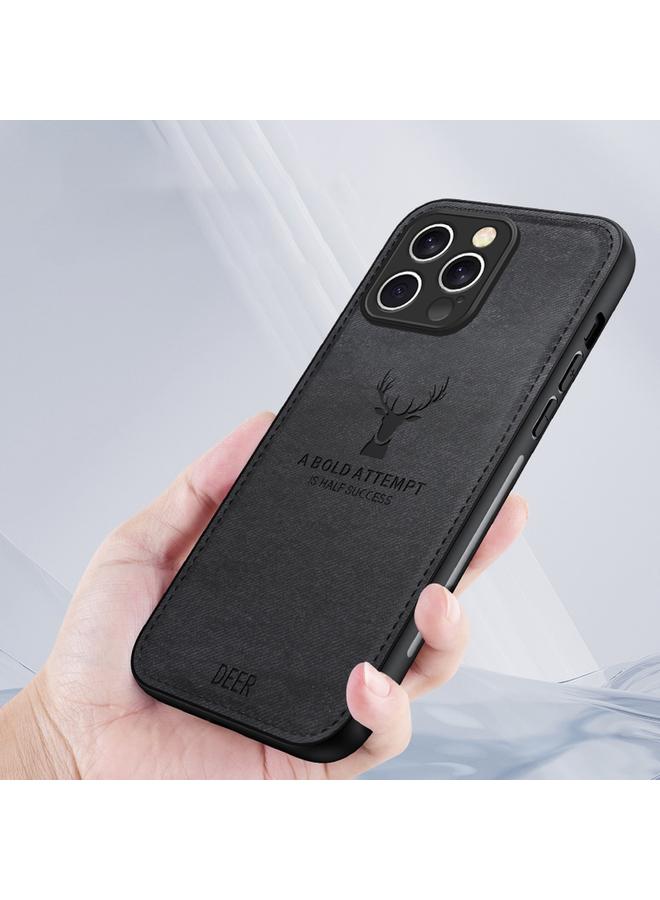 اس-توب جراب هاتف شامل لهاتف iPhone 16 Pro Max مصنوع من جلد قماش رأس الغزال - Image 5