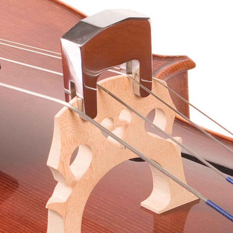 Metal Cello Mute 2-Prong Zinc Alloy - Sturdy Durable Cello Silencer for Quiet Home Practice Students Beginners - Image 2