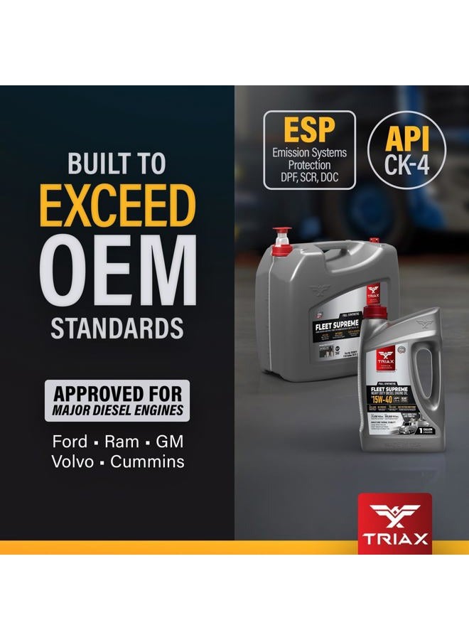 Triax Fleet Supreme 15W-40 API CK-4 Full Synthetic Diesel Engine Oil | Friction Optimized and Boosted with Molybdenum & Nano-Boron | Superb Powerstroke Performance (5 Gallon) - Image 4