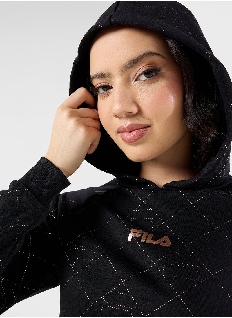 FILA - Essential All Over Print Cropped Hoodie - Image 1