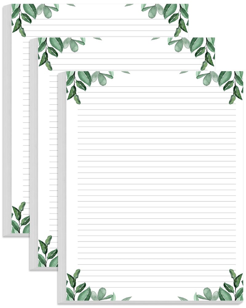 Yaridar (3-Pack) Stationery Lined Paper, Letter Size Unpunched Ruled Filler Paper, 300Sheets / 600Pages Loose-Leaf Line Paper, 100gsm White Paper, 8.5'' x 11'', Leaf - Image 1