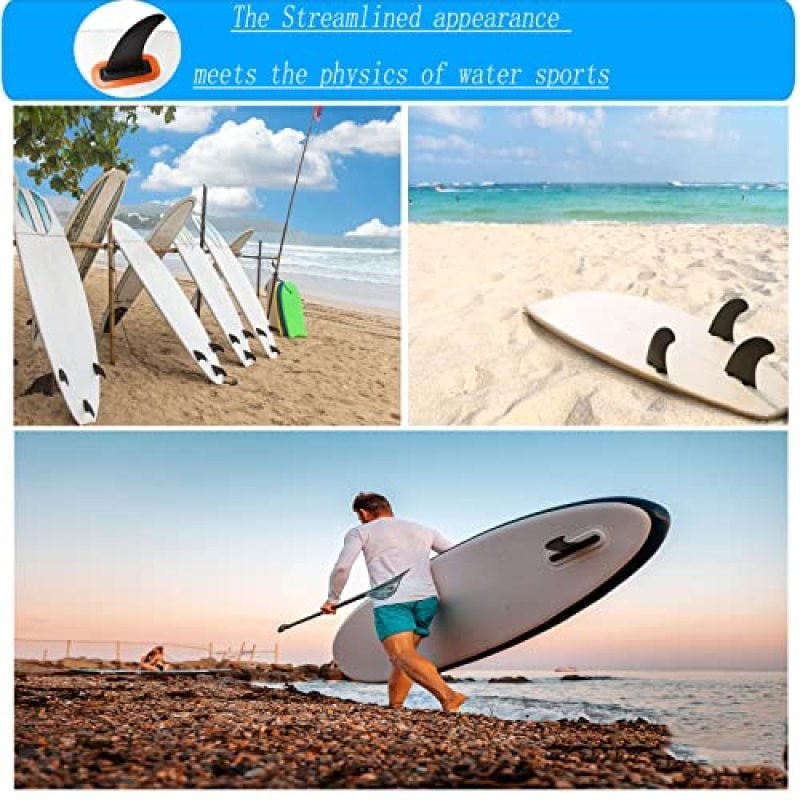 Sup Fin: 9-Inch Black Durable Nylon Construction - Quick No-Tool Setup Center Fin for Inflatable Paddleboards, Kayaks, Longboards Water Sport Use - Image 5