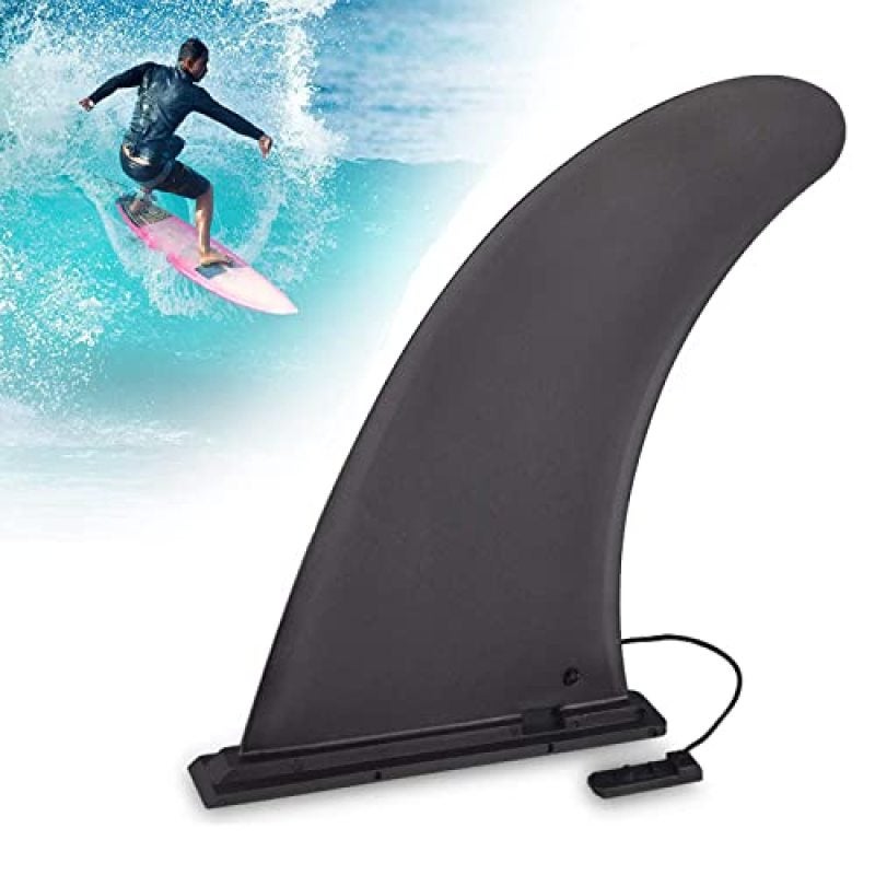 Sup Fin: 9-Inch Black Durable Nylon Construction - Quick No-Tool Setup Center Fin for Inflatable Paddleboards, Kayaks, Longboards Water Sport Use - Image 1
