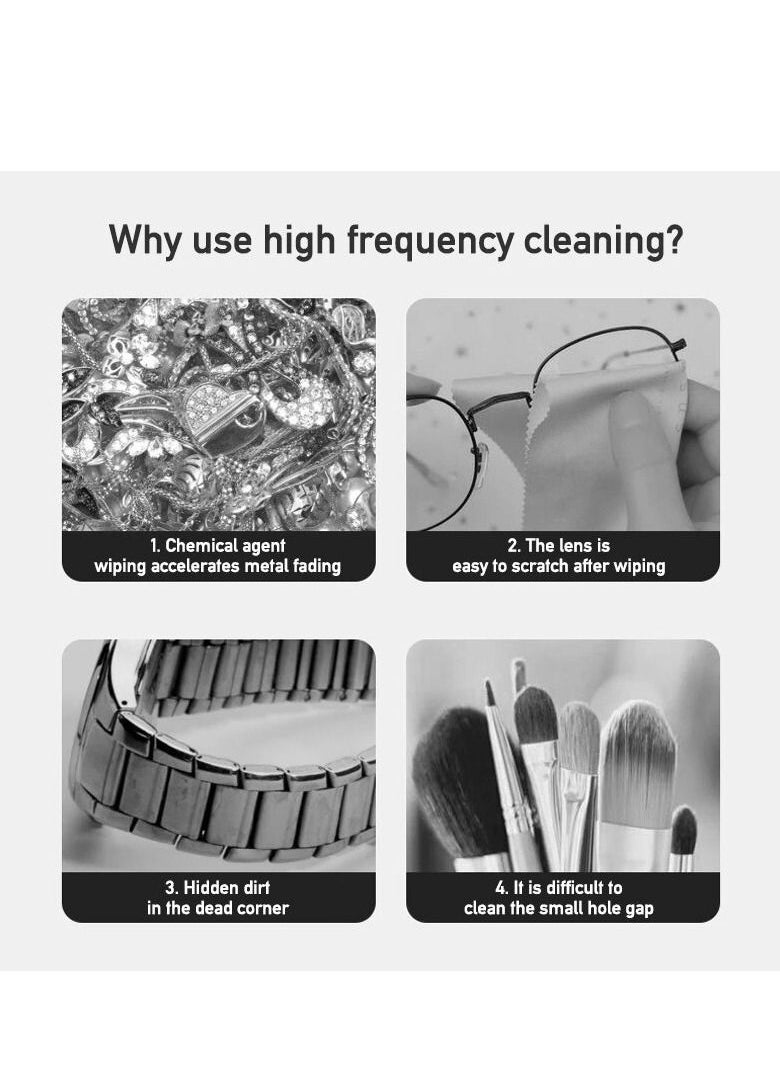 Generic - Portable Ultrasonic Cleaning Machine High Frequency Vibration Wash Cleaner Remove Stains Jewelry Watch Glasses Washing Machine - Image 1
