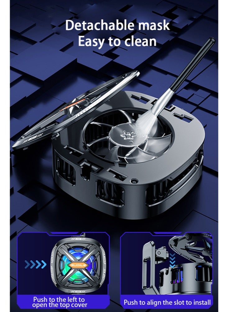 مبرد هاتف مغناطيسي للألعاب مشبك خلفي مغناطيسي مروحة تبريد هاتف محمولة مزدوجة الغرض مع شاشة رقمية RGB لعرض درجة الحرارة مروحة تبريد محمولة مشعاع هاتف محمول مبرد محمول أشباه الموصلات مبرد هاتف محمول مبرد هاتف محمول للبث المباشر على Tiktok - Image 4