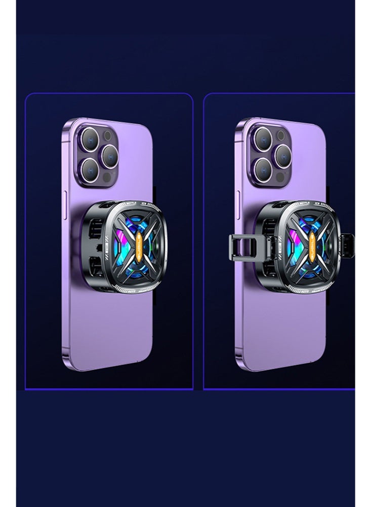 مبرد هاتف مغناطيسي للألعاب مشبك خلفي مغناطيسي مروحة تبريد هاتف محمولة مزدوجة الغرض مع شاشة رقمية RGB لعرض درجة الحرارة مروحة تبريد محمولة مشعاع هاتف محمول مبرد محمول أشباه الموصلات مبرد هاتف محمول مبرد هاتف محمول للبث المباشر على Tiktok - Image 2