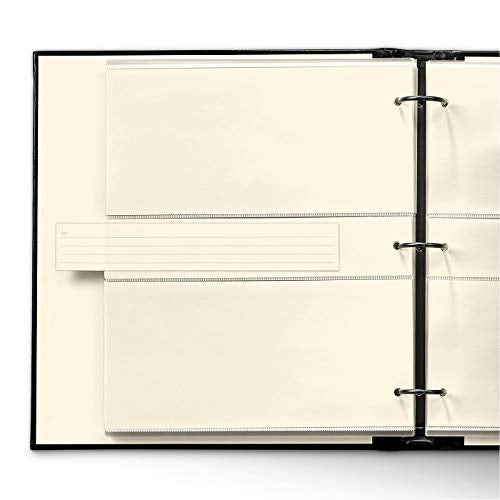Gallery Leather Photo Album 4x6 - 3 Ring Binder Photo Album  60 Pages for 120 Photos  Fillable  Can Fit 8x10 and 5x7 Photos  Handcrafted - Acadia Black - 11.75 x 10.5 ""  Gallery - Image 2