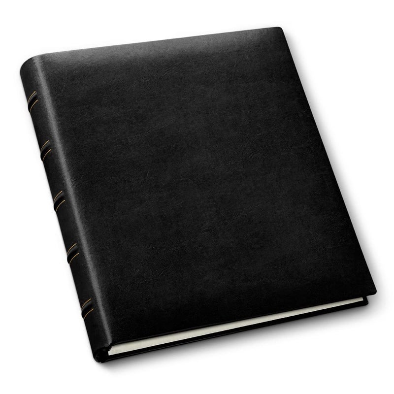 Gallery Leather Photo Album 4x6 - 3 Ring Binder Photo Album  60 Pages for 120 Photos  Fillable  Can Fit 8x10 and 5x7 Photos  Handcrafted - Acadia Black - 11.75 x 10.5 ""  Gallery - Image 1
