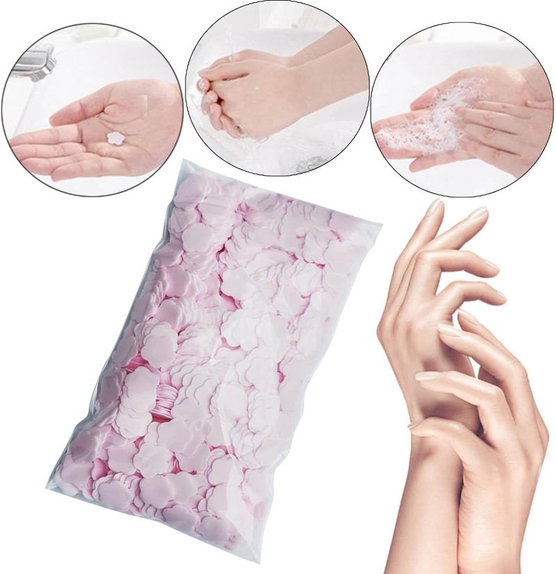 Cldaisy 1000 Sheets Pink Portable Hand Soap Disposable Paper Soap, Travel Hiking Washing Hand Bath Toiletry Paper Soap for Kids, Women - Image 4