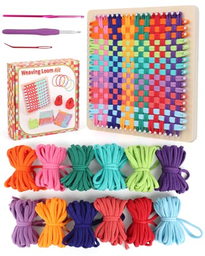 Coopay Weaving Loom Kit Wooden Potholder Loom Kit with 192 Weaving Loops StepbyStep Instruction Art and Crafts for Adults Ideal Gift - Image 1
