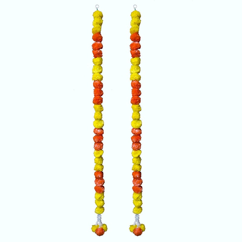 SHREYA-FASHION SHREYAFASHION Artificial Marigold Flowers Garlands Hanging Door Toran Doorway for Diwali All Festivals Special Events Home Office Wedding Haldi Mehndi Party Decorations 3 feet 5 feet 3  - Image 5
