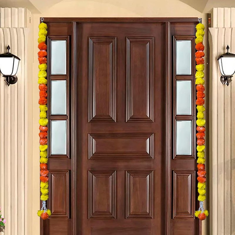 SHREYA-FASHION SHREYAFASHION Artificial Marigold Flowers Garlands Hanging Door Toran Doorway for Diwali All Festivals Special Events Home Office Wedding Haldi Mehndi Party Decorations 3 feet 5 feet 3  - Image 3