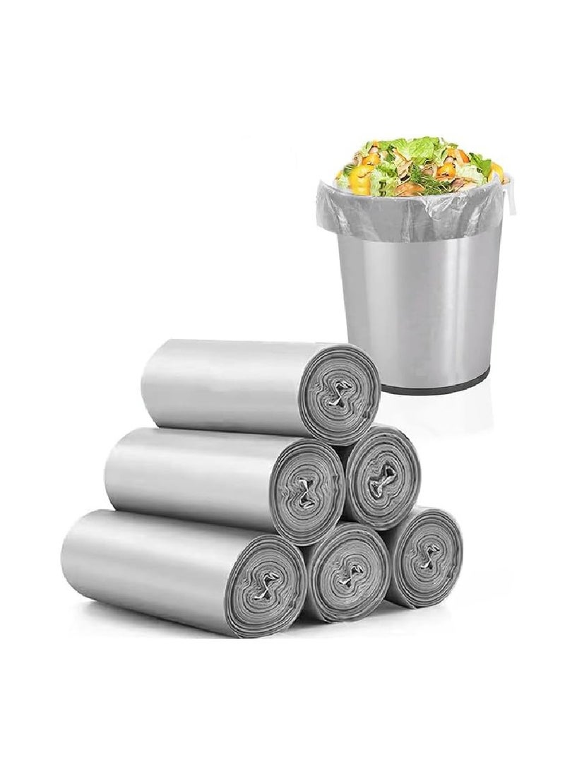 Yuwell Garbage Bags 5 Roll 100 Pcs Trash Bags Plastic Disposable Bags Garbage Bags With Handles For Office, Kitchen, Bedroom Waste Portable Bags, Wastebasket Bags 45X50CM  - Image 1