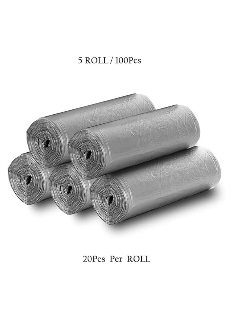 Yuwell Garbage Bags 5 Roll 100 Pcs Trash Bags Plastic Disposable Bags Garbage Bags With Handles For Office, Kitchen, Bedroom Waste Portable Bags, Wastebasket Bags 45X50CM  - Image 2