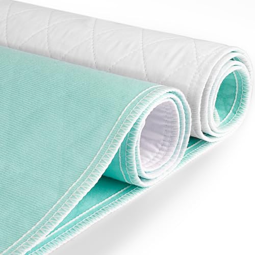 CoolShields CoolShields Waterproof Bed Pads Incontinence 34 x 52 2 Pack Washable Reusable Bedwetting Mattress Protector Pad for Kids Adults Elderly and Pets 