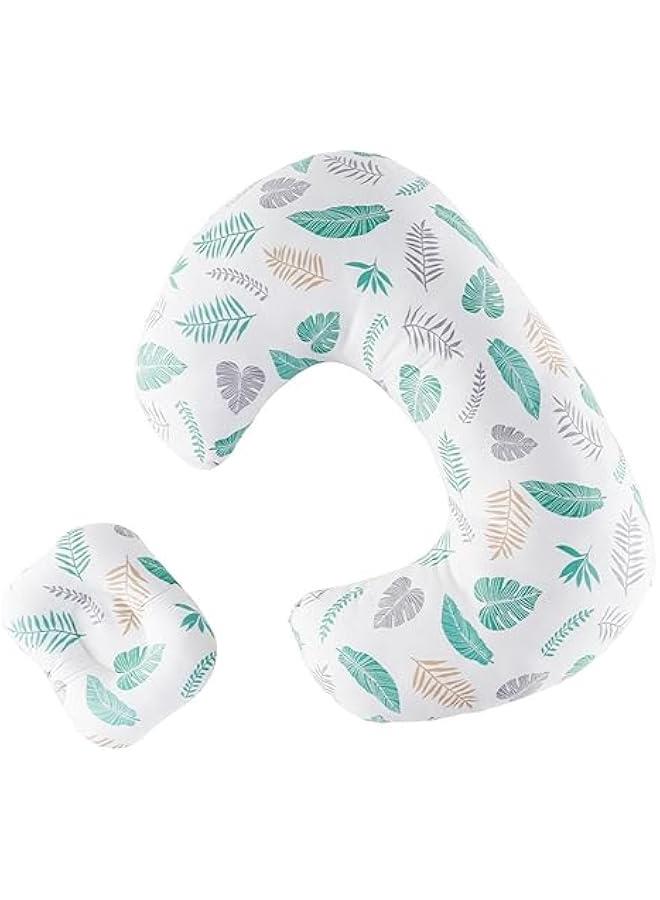 HOOKOR Nursing Pillow for Infant Feeding Cushion, Newborn Support Pillow for Breastfeeding Baby and Bottle Feeding, with Washable Pillow Cover for Boys & Girls (Green (Leaf)) - Image 1