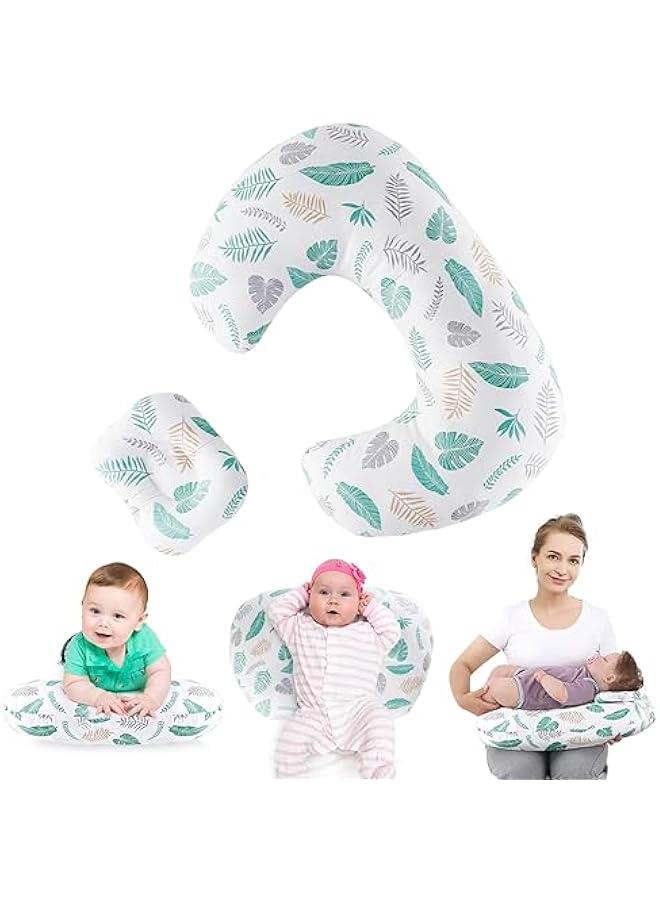 HOOKOR Nursing Pillow for Infant Feeding Cushion, Newborn Support Pillow for Breastfeeding Baby and Bottle Feeding, with Washable Pillow Cover for Boys & Girls (Green (Leaf)) - Image 3