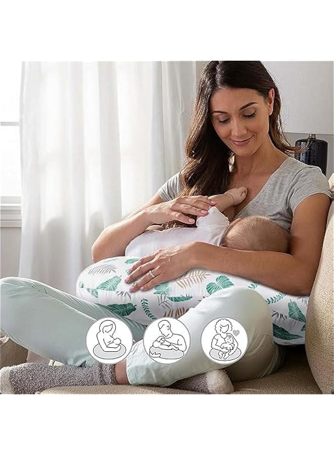 HOOKOR Nursing Pillow for Infant Feeding Cushion, Newborn Support Pillow for Breastfeeding Baby and Bottle Feeding, with Washable Pillow Cover for Boys & Girls (Green (Leaf)) - Image 5