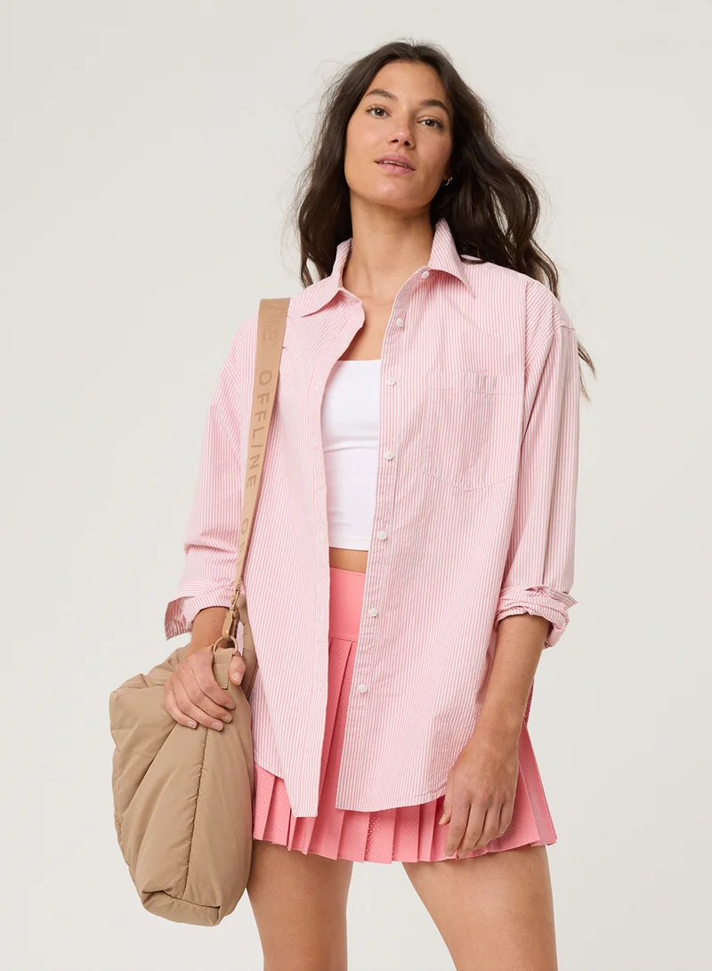 آري من امريكان ايجل Offline By Aerie Long Sleeve Button Up Shirt