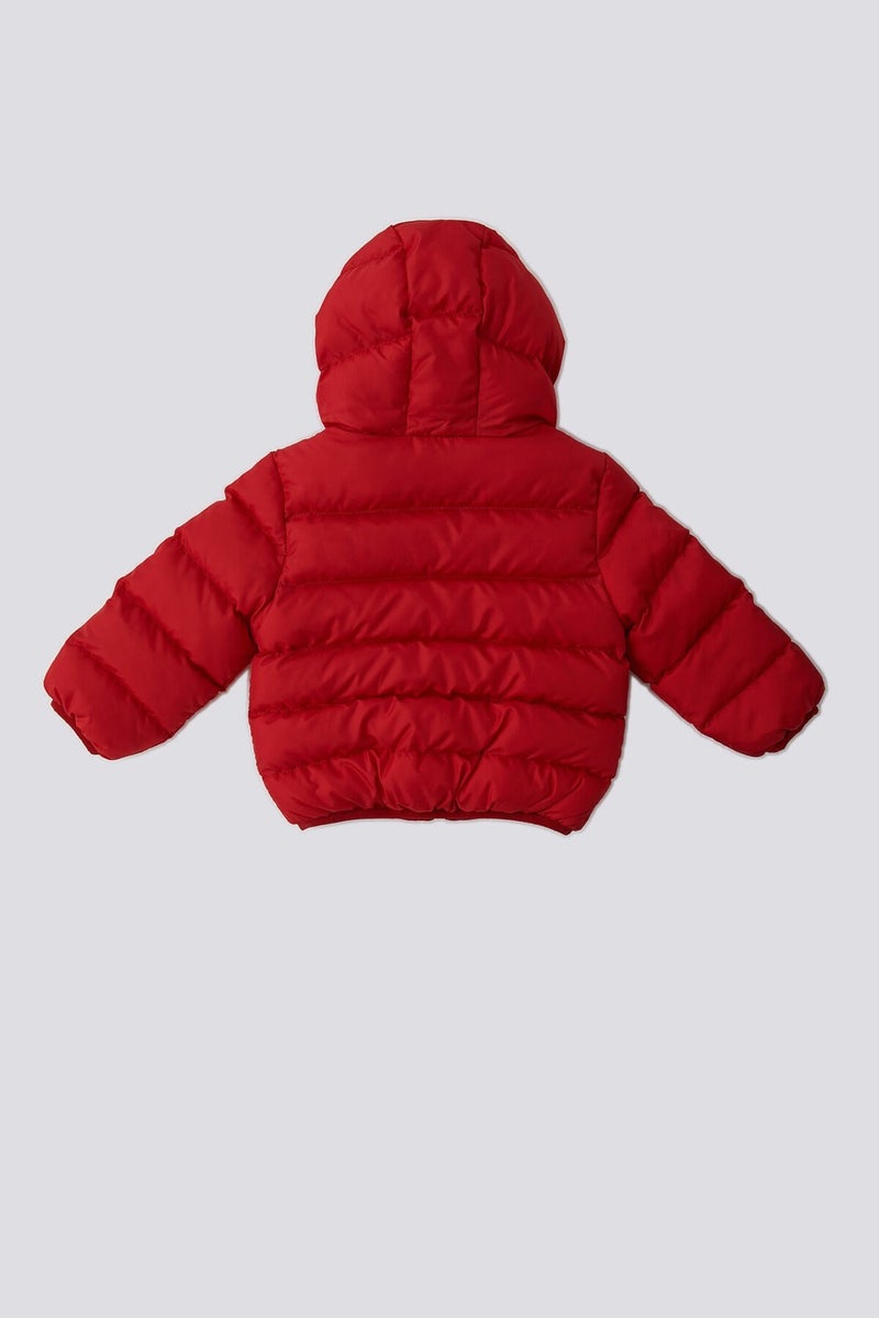 U.S. Polo Assn. BASE. Polo Assn. Red Hooded Baby Coat with Fur Inside - Image 4