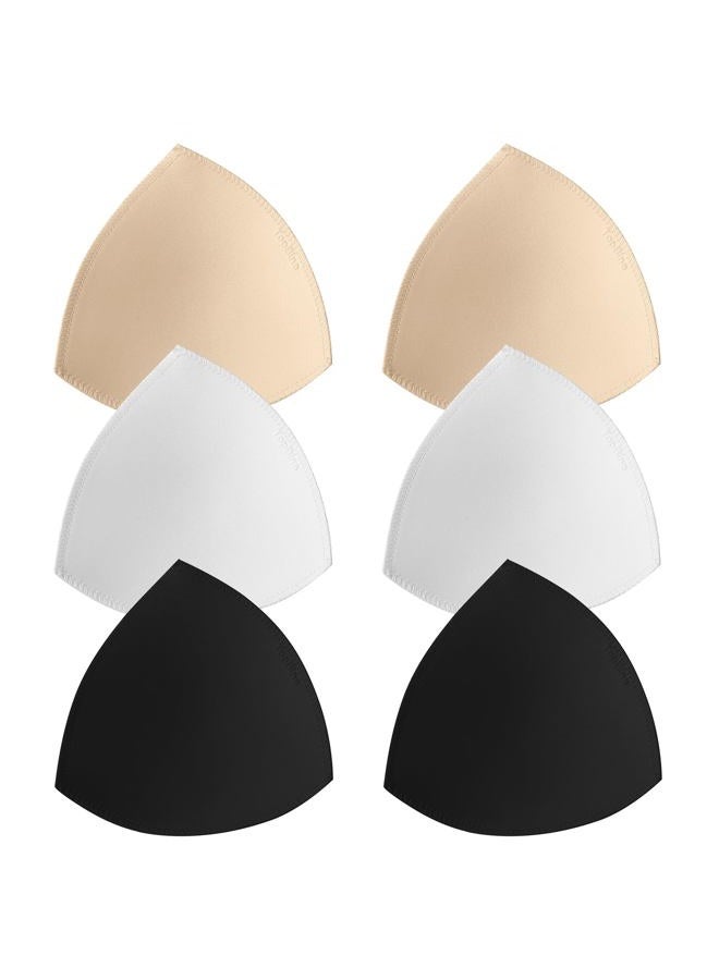 TOPBINE Bra Pads Inserts, Removable Sports Bra Inserts Bra Cups Inserts Padded Bra Inserts for Women's Bikini Top Swimsuit, 3 Pairs C/D 3 Color, C/D - Image 1