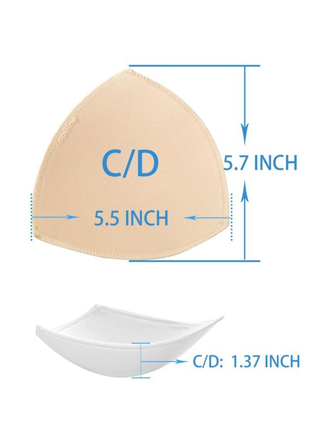 TOPBINE Bra Pads Inserts, Removable Sports Bra Inserts Bra Cups Inserts Padded Bra Inserts for Women's Bikini Top Swimsuit, 3 Pairs C/D 3 Color, C/D - Image 2