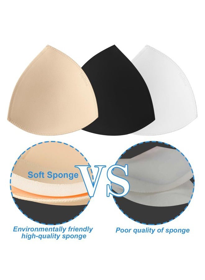 TOPBINE Bra Pads Inserts, Removable Sports Bra Inserts Bra Cups Inserts Padded Bra Inserts for Women's Bikini Top Swimsuit, 3 Pairs C/D 3 Color, C/D - Image 3