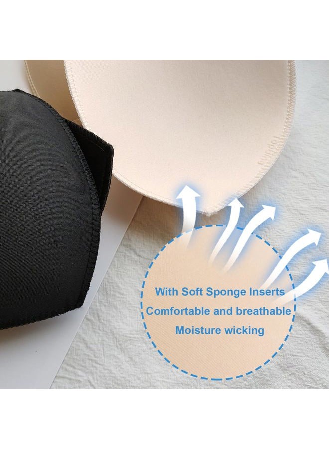 TOPBINE Bra Pads Inserts, Removable Sports Bra Inserts Bra Cups Inserts Padded Bra Inserts for Women's Bikini Top Swimsuit, 3 Pairs C/D 3 Color, C/D - Image 5
