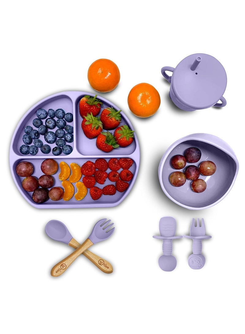 O'doe Baby Led Weaning Feeding Supplies for Toddlers, O'doe Baby Feeding Set | Suction Silicone Baby Bowl-Self Eating Utensils Set with Spoons, Bibs, Toddlers Spoon Set | Infant Food Plate Kit | Set of 17 - Image 2