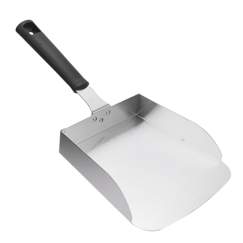 Griddle Food Mover Professional Stainless Steel Food Mover BBQ Grill Food Shovel with Handle for Stir Fry Cook and Move Food - Image 2