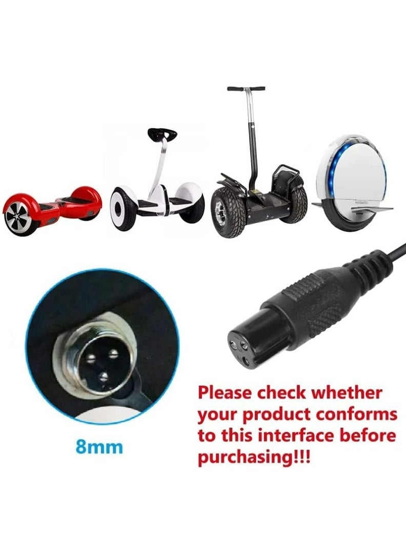 TLAXCA شاحن سكوتر كهربائي 42V 2A 3 دبابيس، محول طاقة عالمي منفذ DC 8mm، شاحن بطارية ليثيوم 36V للهوفر بورد، سكوتر ذاتي التوازن، لوح الانزلاق، دراجة أحادية، دراجة كهربائية - Image 4