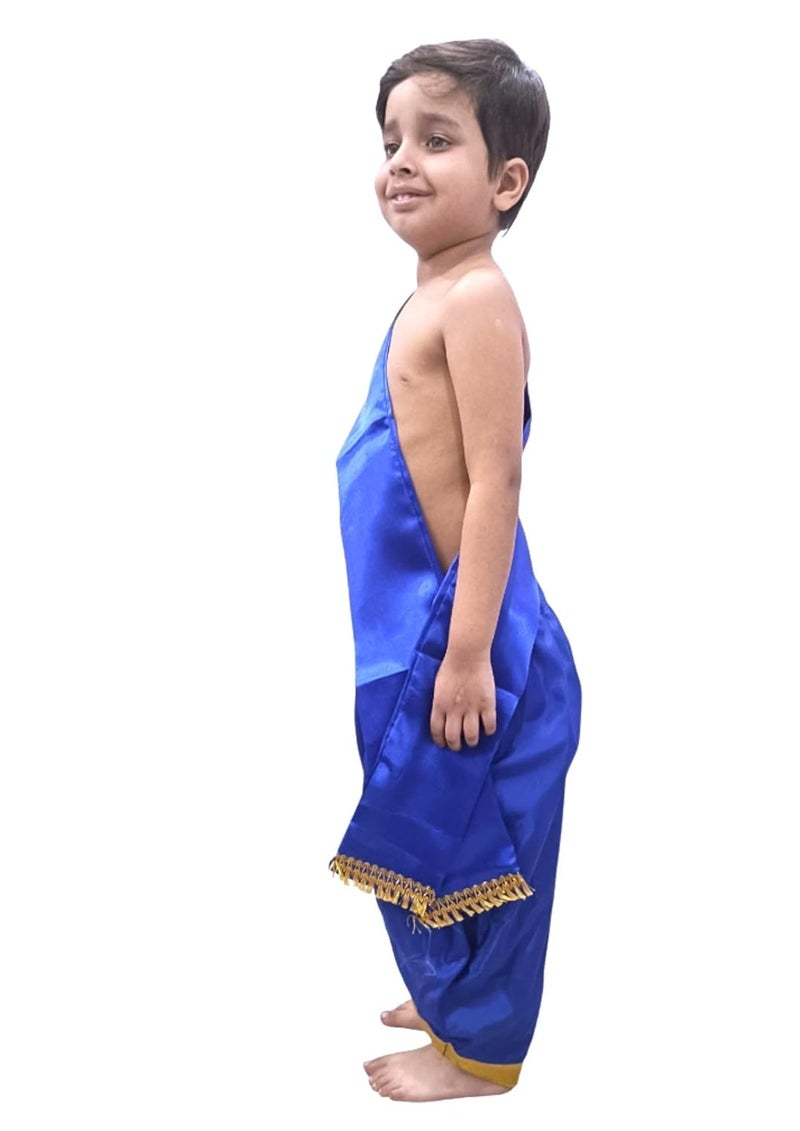 BookMyCostume Indian Traditional Costume for Kids | Ramayana Dress for Boys | Blue Dhoti with Patka Dussehra | Mythology Fancy Costume for School Annual Day Performance | 7-8 Years - Image 3