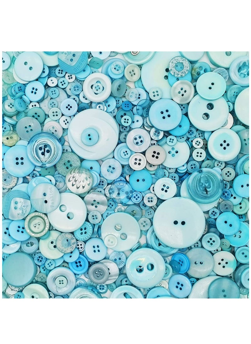 KASTWAVE - 1000 Pcs Turquoise Buttons for Crafts in Bulk Assorted Turquoise Craft Buttons Mixed Teal Button for Crafting Teal Craft Buttons - Image 1