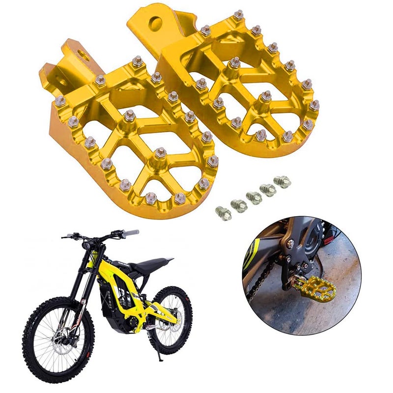 CHANGCHENG Dirt Bike Foot Pegs Motorcycle Footpegs Foot Pedals Rests CNC For Sur Ron Light Bee SX Segway X260 X160 CRF150F 20032019 CRF230F 20032019 Gold