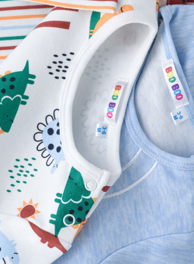 بوو بوو تيشيرتات ديناصور للأطفال من بو بو - عبوة من  قطع - Image 4