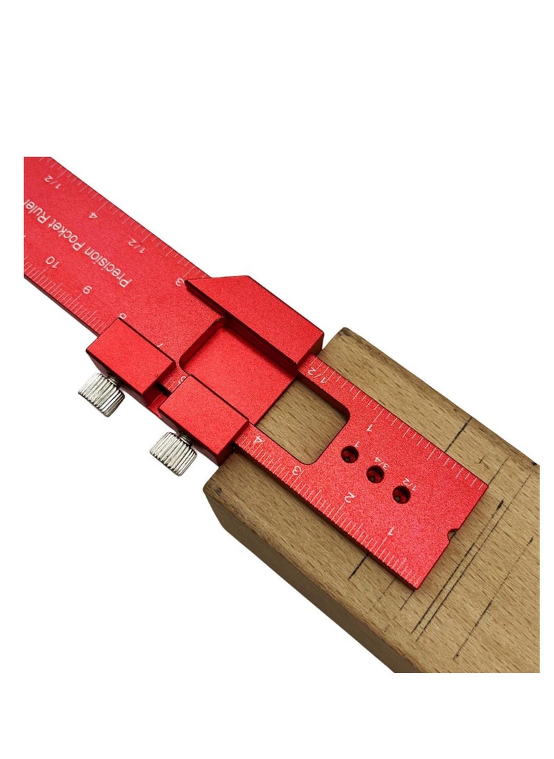 Generic Aluminum Woodworking Rulers, Precision Woodworking Ruler, Ruler Metric Inch Measuring, Metal Slide Stop Marking Rule, Construction, Carpentry, Machinist and Engineers Measuring Equipment  - Image 3