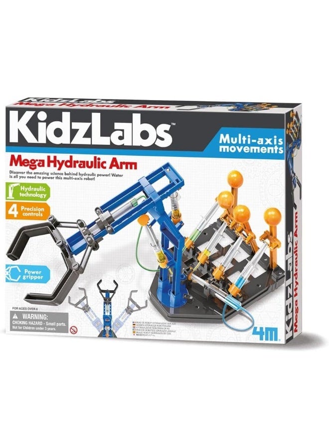 4m ذراع الروبوت الهيدروليكي 4M KidzLabs - بناء ذراع روبوتي يعمل بالطاقة من ضغط الماء | مجموعة هندسية STEM عملية للأطفال من عمر 8 سنوات فما فوق / 00-03427 - Image 2