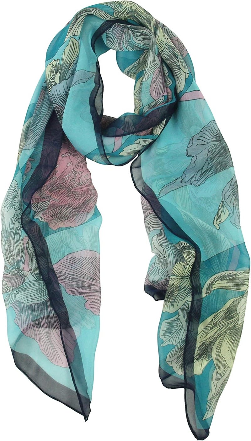 PANTONIGHT Long Chiffon Sheer Scarf Gradient Shaded Colors Lightweight Scarf For Womens - Image 2