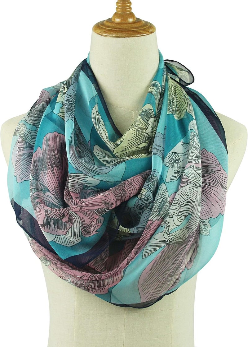 PANTONIGHT Long Chiffon Sheer Scarf Gradient Shaded Colors Lightweight Scarf For Womens - Image 1