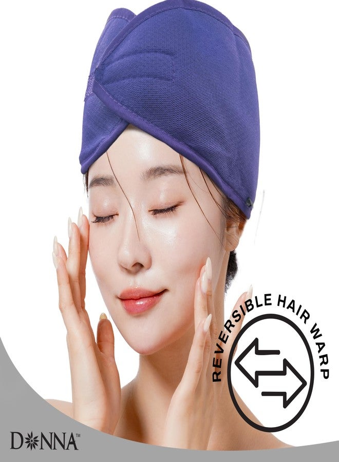 DONNA Deluxe Foam Velcro Headband, Silk Hair Wraps for Face Wash, Makeup and Hair Accessories BLACK - Image 2